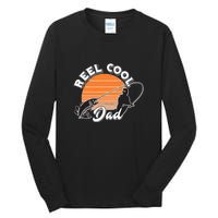 Father's Day Sunset Reel Cool Dad Real Funny Fishing Pun Gift Fishing Dad Tall Long Sleeve T-Shirt