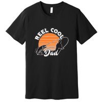 Father's Day Sunset Reel Cool Dad Real Funny Fishing Pun Gift Fishing Dad Premium T-Shirt