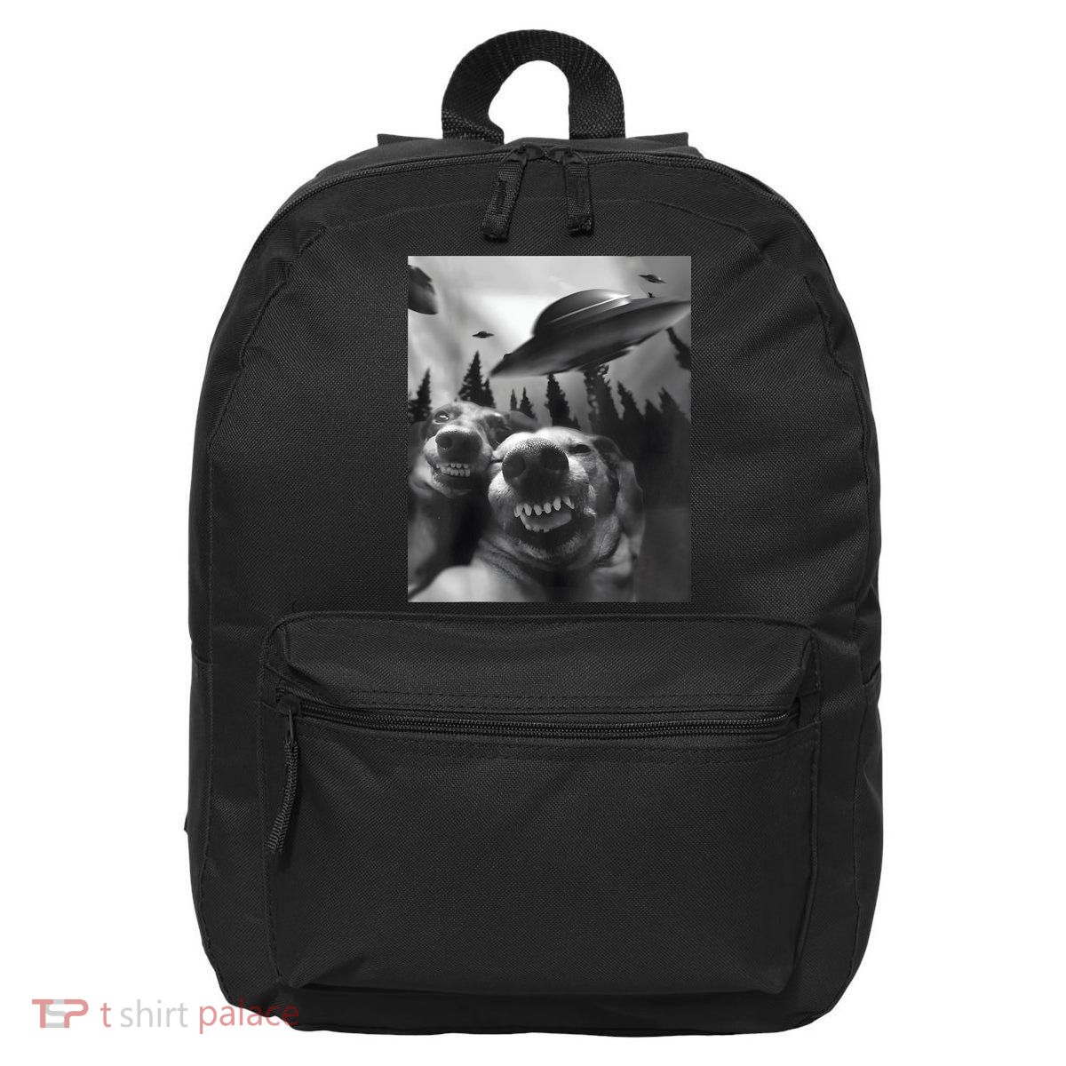 Funny Dogs Selfie With UFOs 16 in Basic Backpack