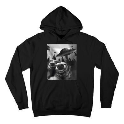 Funny Dogs Selfie With UFOs Tall Hoodie
