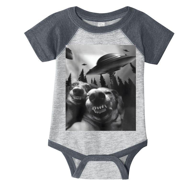 Funny Dogs Selfie With UFOs Infant Baby Jersey Bodysuit