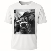 Funny Dogs Selfie With UFOs Cooling Performance Crew T-Shirt