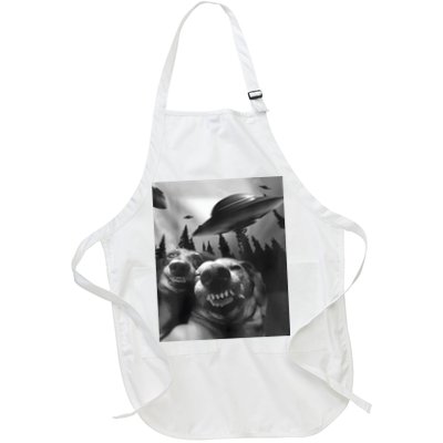 Funny Dogs Selfie With UFOs Apron