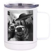 Funny Dogs Selfie With UFOs 12 oz Stainless Steel Tumbler Cup