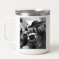 Funny Dogs Selfie With UFOs 12 oz Stainless Steel Tumbler Cup