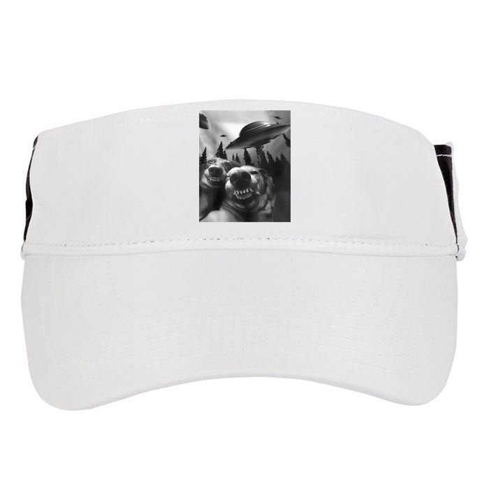 Funny Dogs Selfie With UFOs Adult Drive Performance Visor