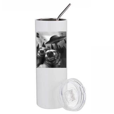 Funny Dogs Selfie With UFOs Stainless Steel Tumbler