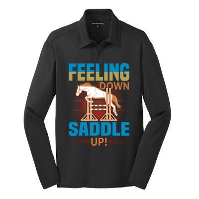 Feeling Down Saddle Up Silk Touch Performance Long Sleeve Polo