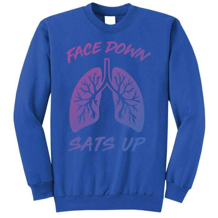 Face Down Sats Up Lungs Vintage Respiratory Therapist Rt Gift Sweatshirt