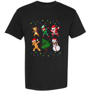 Festive Dabbing Santa Elf and Deer for Christmas Garment-Dyed Heavyweight T-Shirt