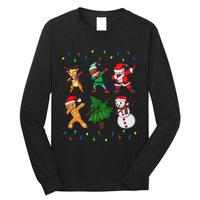 Festive Dabbing Santa Elf and Deer for Christmas Long Sleeve Shirt