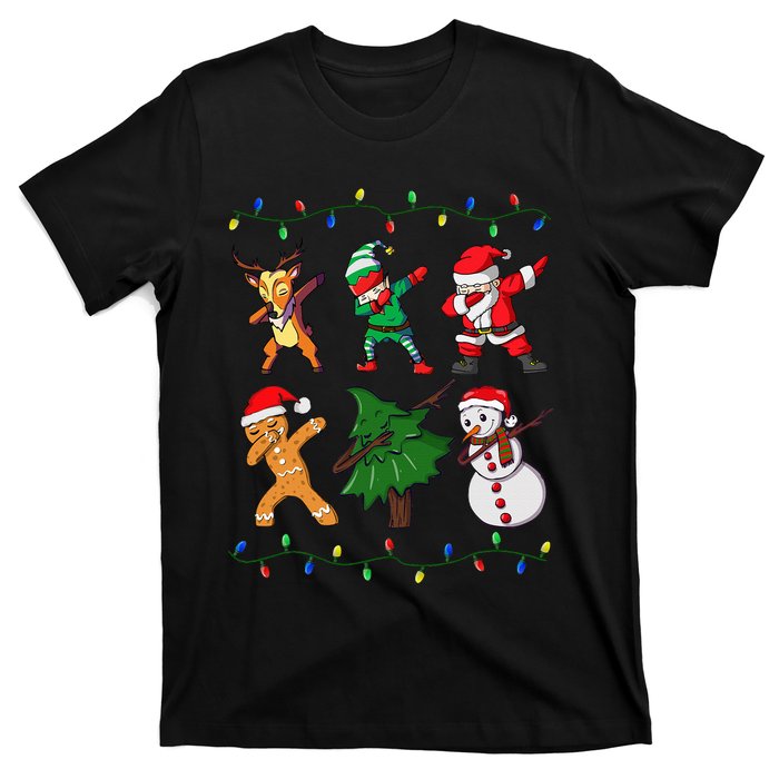 Festive Dabbing Santa Elf and Deer for Christmas T-Shirt