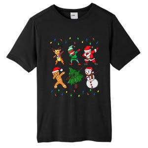 Festive Dabbing Santa Elf and Deer for Christmas Tall Fusion ChromaSoft Performance T-Shirt