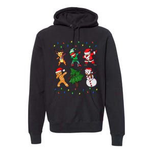 Festive Dabbing Santa Elf and Deer for Christmas Premium Hoodie