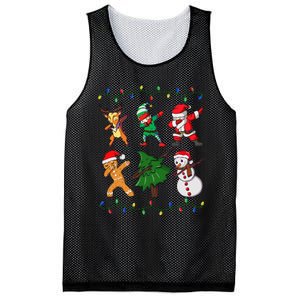 Festive Dabbing Santa Elf and Deer for Christmas Mesh Reversible Basketball Jersey Tank