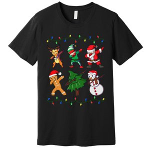 Festive Dabbing Santa Elf and Deer for Christmas Premium T-Shirt