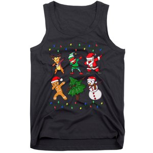 Festive Dabbing Santa Elf and Deer for Christmas Tank Top