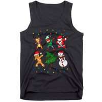 Festive Dabbing Santa Elf and Deer for Christmas Tank Top