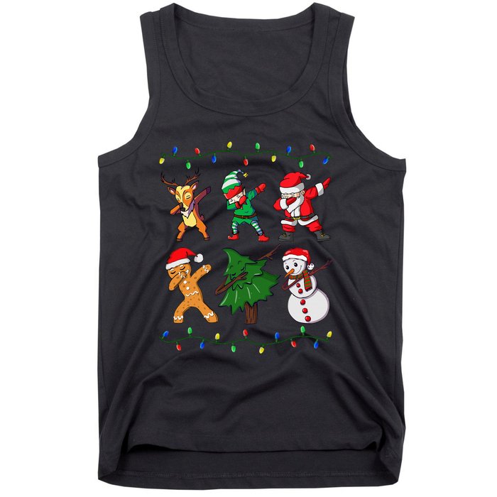 Festive Dabbing Santa Elf and Deer for Christmas Tank Top