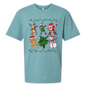 Festive Dabbing Santa Elf and Deer for Christmas Sueded Cloud Jersey T-Shirt