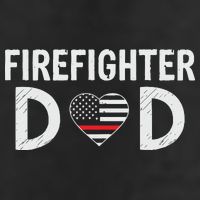 Firefighter Dad Support The Thin Red Line USA Flag Garment-Dyed Fleece Hoodie