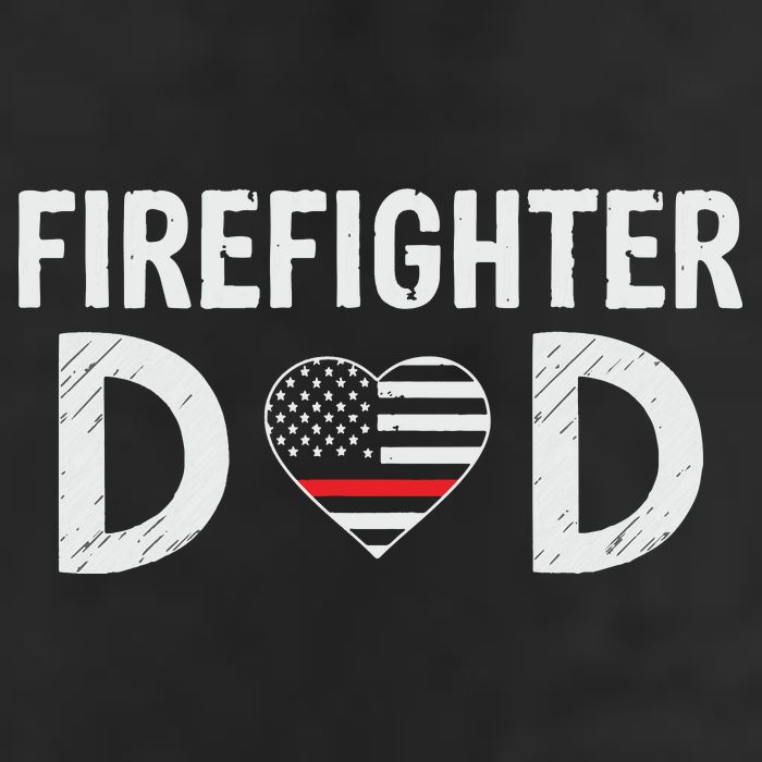 Firefighter Dad Support The Thin Red Line USA Flag Garment-Dyed Fleece Hoodie