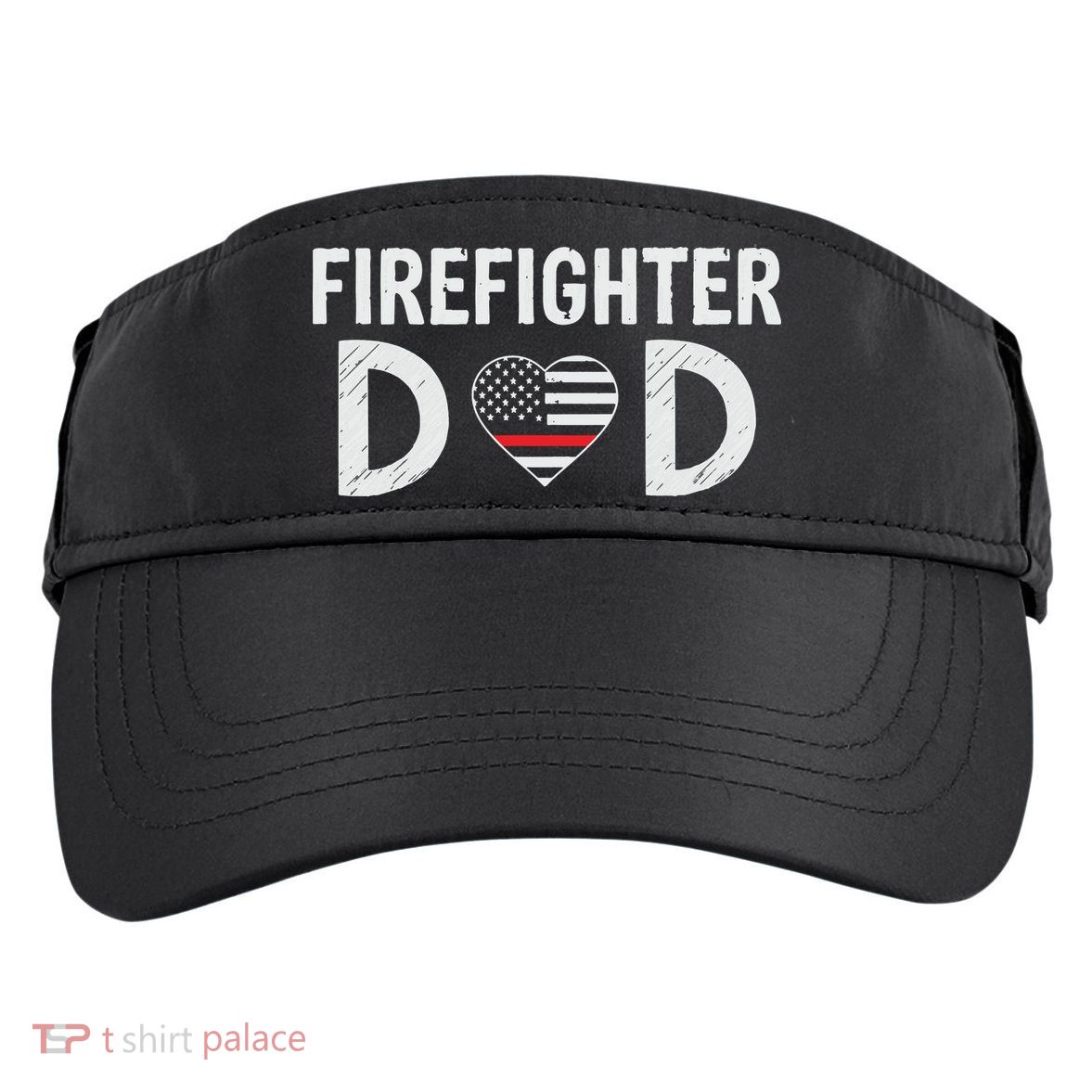 Firefighter Dad Support The Thin Red Line USA Flag Adult Drive Performance Visor