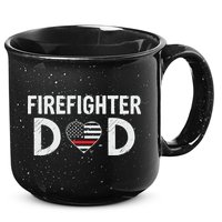 Firefighter Dad Support The Thin Red Line USA Flag 15oz Campfire Ceramic Mug