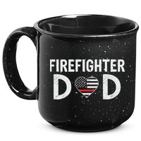 Firefighter Dad Support The Thin Red Line USA Flag 15oz Campfire Ceramic Mug