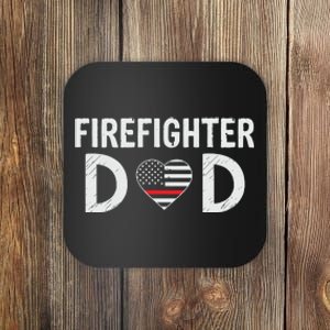 Firefighter Dad Support The Thin Red Line USA Flag Coaster