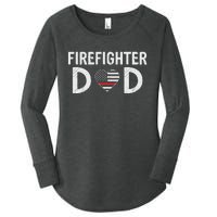 Firefighter Dad Support The Thin Red Line USA Flag Women's Perfect Tri Tunic Long Sleeve Shirt