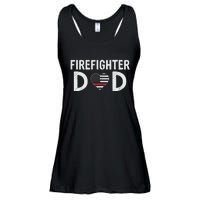 Firefighter Dad Support The Thin Red Line USA Flag Ladies Essential Flowy Tank