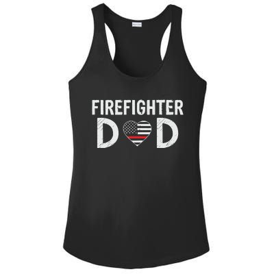 Firefighter Dad Support The Thin Red Line USA Flag Ladies PosiCharge Competitor Racerback Tank