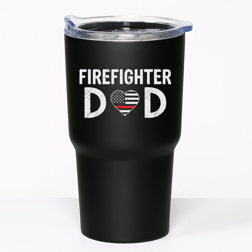 Firefighter Dad Support The Thin Red Line USA Flag Tumbler