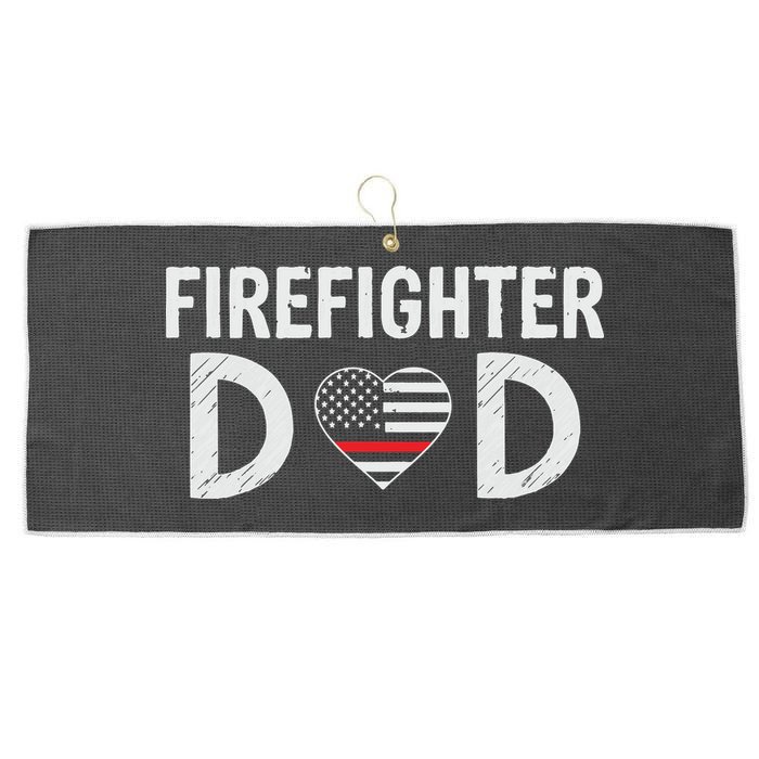 Firefighter Dad Support The Thin Red Line USA Flag Large Microfiber Waffle Golf Towel