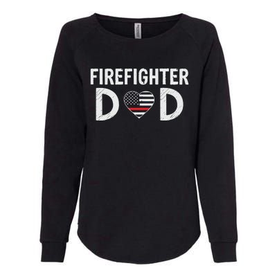 Firefighter Dad Support The Thin Red Line USA Flag Womens California Wash Sweatshirt