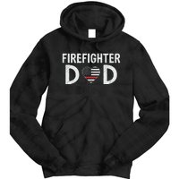 Firefighter Dad Support The Thin Red Line USA Flag Tie Dye Hoodie