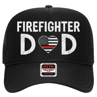 Firefighter Dad Support The Thin Red Line USA Flag Trucker Hat