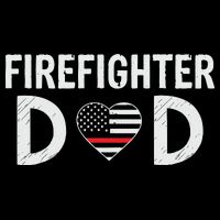 Firefighter Dad Support The Thin Red Line USA Flag Cropped Pullover Crew