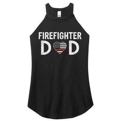 Firefighter Dad Support The Thin Red Line USA Flag Women's Perfect Tri Rocker Tank