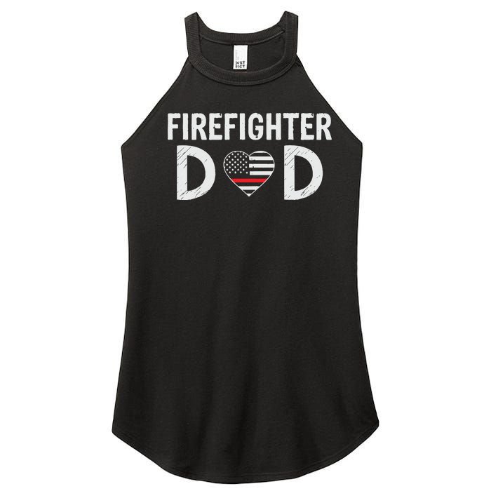 Firefighter Dad Support The Thin Red Line USA Flag Women's Perfect Tri Rocker Tank