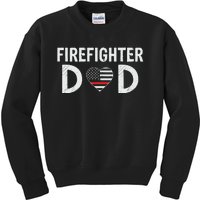 Firefighter Dad Support The Thin Red Line USA Flag Kids Sweatshirt