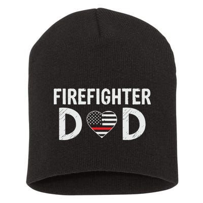 Firefighter Dad Support The Thin Red Line USA Flag Short Acrylic Beanie