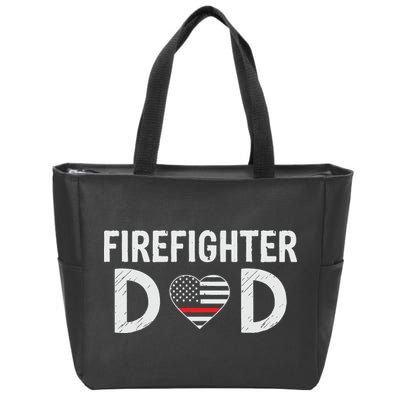 Firefighter Dad Support The Thin Red Line USA Flag Zip Tote Bag