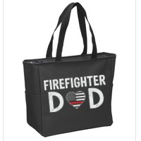 Firefighter Dad Support The Thin Red Line USA Flag Zip Tote Bag