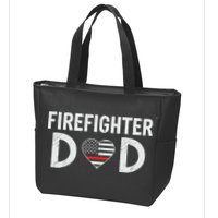 Firefighter Dad Support The Thin Red Line USA Flag Zip Tote Bag