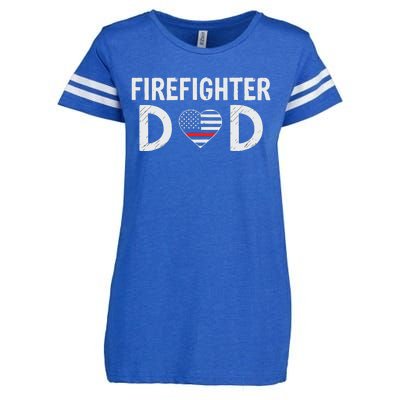 Firefighter Dad Support The Thin Red Line USA Flag Enza Ladies Jersey Football T-Shirt