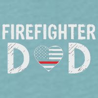 Firefighter Dad Support The Thin Red Line USA Flag Sueded Cloud Jersey T-Shirt