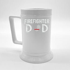 Firefighter Dad Support The Thin Red Line USA Flag Beer Stein