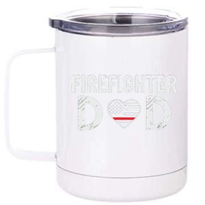 Firefighter Dad Support The Thin Red Line USA Flag 12 oz Stainless Steel Tumbler Cup